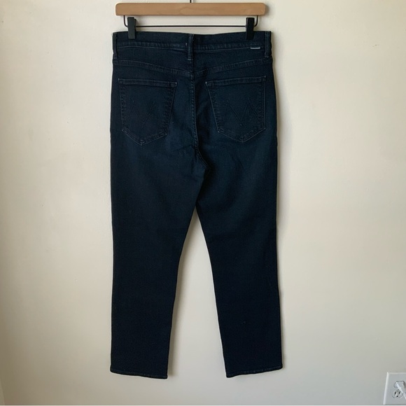MOTHER Jeans Swooner Rascal Ankle High-Rise Straight Leg Crop Dark Blue Size 30 - Picture 3 of 13